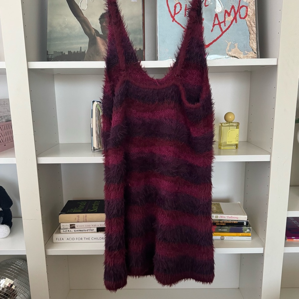 SAVAGE X FENTY Too Plush Striped Fuzzy Sweater Slip Dress - Picture 7 of 10